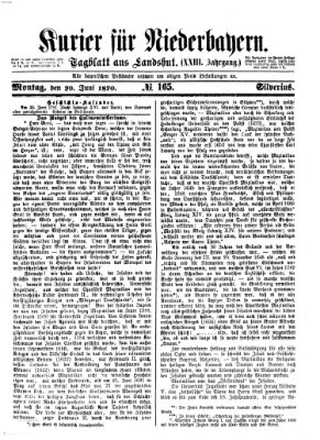 Kurier für Niederbayern Montag 20. Juni 1870