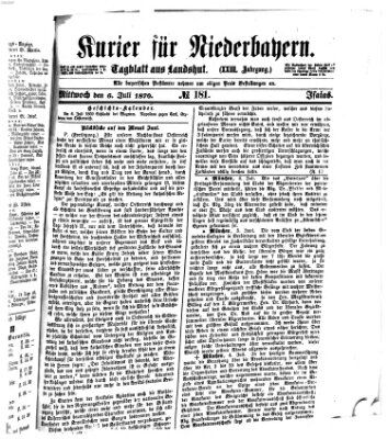 Kurier für Niederbayern Mittwoch 6. Juli 1870