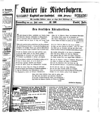 Kurier für Niederbayern Donnerstag 21. Juli 1870