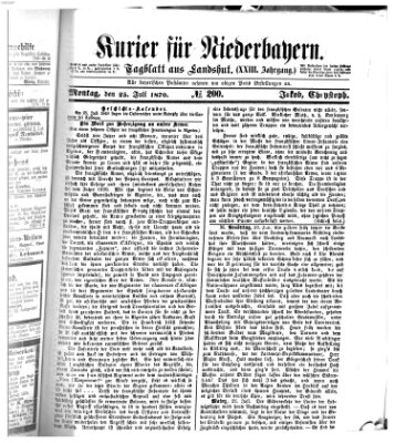 Kurier für Niederbayern Montag 25. Juli 1870