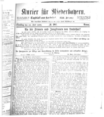 Kurier für Niederbayern Dienstag 26. Juli 1870