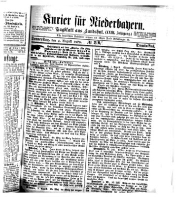 Kurier für Niederbayern Donnerstag 4. August 1870