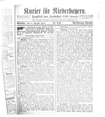 Kurier für Niederbayern Samstag 6. August 1870