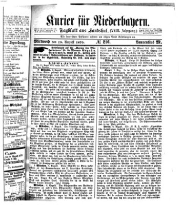 Kurier für Niederbayern Mittwoch 10. August 1870