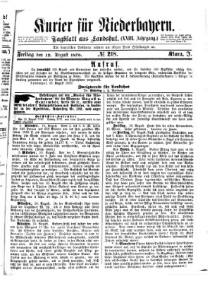 Kurier für Niederbayern Freitag 12. August 1870