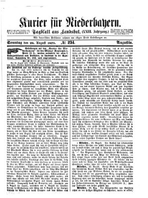 Kurier für Niederbayern Sonntag 28. August 1870