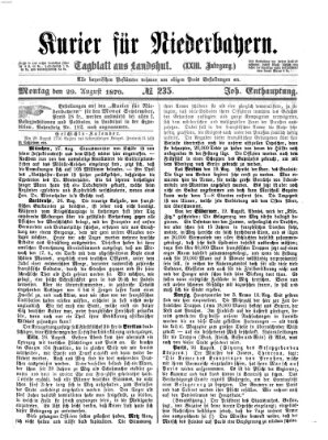 Kurier für Niederbayern Montag 29. August 1870