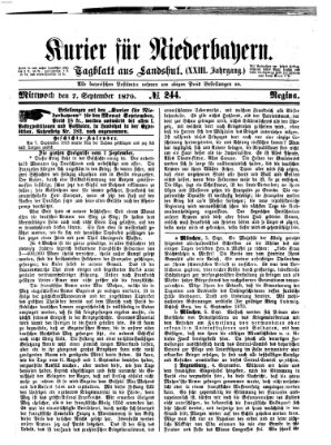 Kurier für Niederbayern Mittwoch 7. September 1870