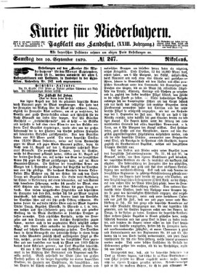 Kurier für Niederbayern Samstag 10. September 1870