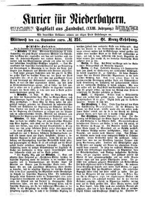 Kurier für Niederbayern Mittwoch 14. September 1870