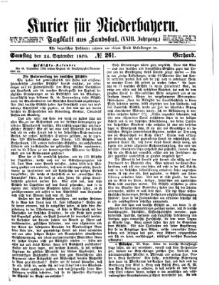 Kurier für Niederbayern Samstag 24. September 1870