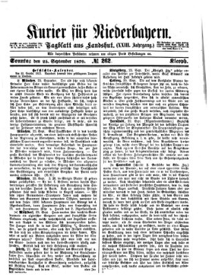 Kurier für Niederbayern Sonntag 25. September 1870