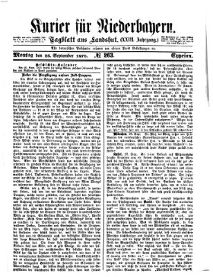 Kurier für Niederbayern Montag 26. September 1870