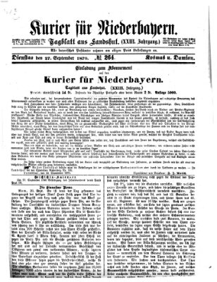 Kurier für Niederbayern Dienstag 27. September 1870