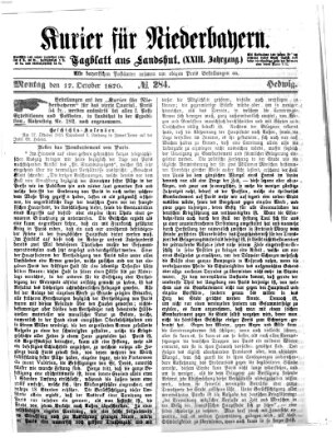 Kurier für Niederbayern Montag 17. Oktober 1870