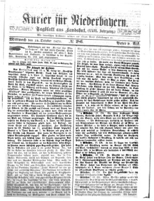 Kurier für Niederbayern Mittwoch 19. Oktober 1870