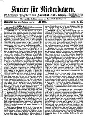 Kurier für Niederbayern Sonntag 23. Oktober 1870