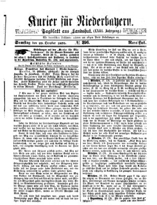 Kurier für Niederbayern Samstag 29. Oktober 1870