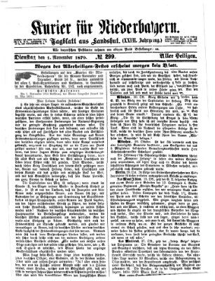 Kurier für Niederbayern Dienstag 1. November 1870