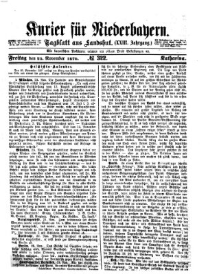 Kurier für Niederbayern Freitag 25. November 1870