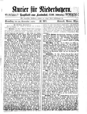 Kurier für Niederbayern Samstag 26. November 1870