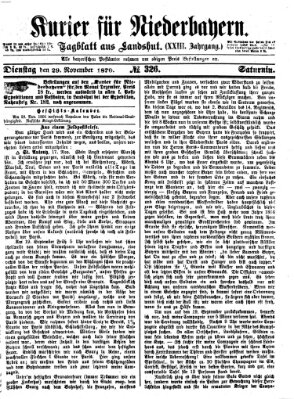 Kurier für Niederbayern Dienstag 29. November 1870