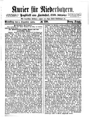 Kurier für Niederbayern Samstag 3. Dezember 1870