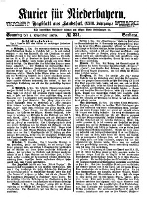 Kurier für Niederbayern Sonntag 4. Dezember 1870