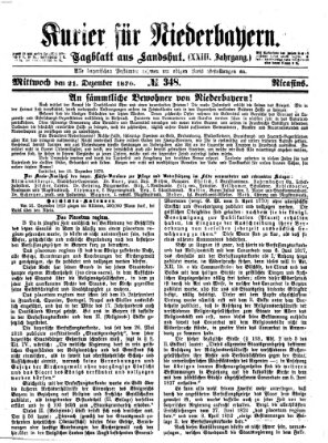 Kurier für Niederbayern Mittwoch 21. Dezember 1870