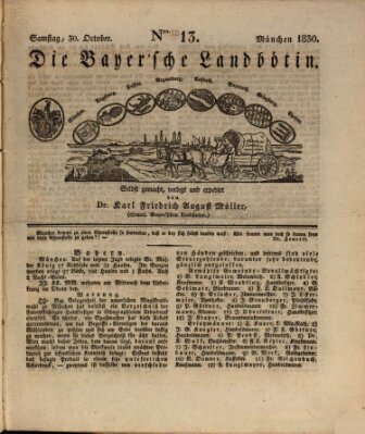 Bayerische Landbötin Samstag 30. Oktober 1830