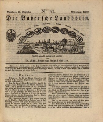 Bayerische Landbötin Samstag 11. Dezember 1830