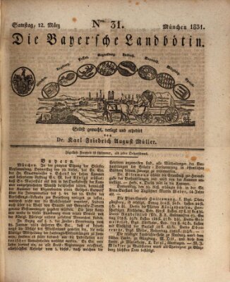 Bayerische Landbötin Samstag 12. März 1831