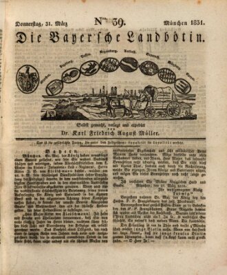 Bayerische Landbötin Donnerstag 31. März 1831