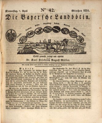 Bayerische Landbötin Donnerstag 7. April 1831