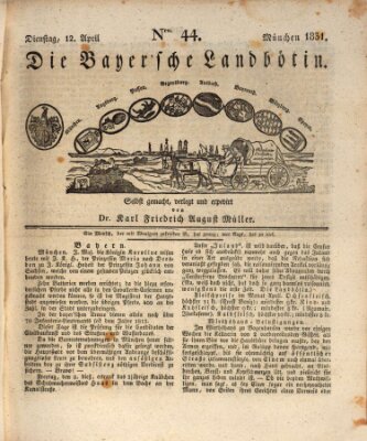 Bayerische Landbötin Dienstag 12. April 1831