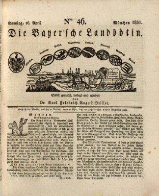 Bayerische Landbötin Samstag 16. April 1831