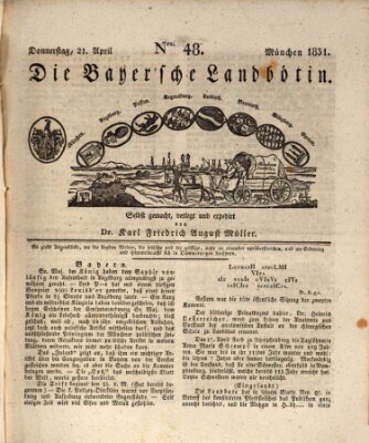 Bayerische Landbötin Donnerstag 21. April 1831