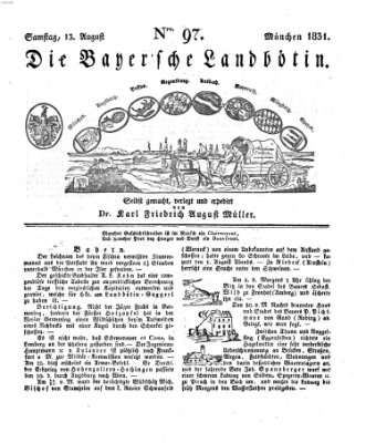 Bayerische Landbötin Samstag 13. August 1831