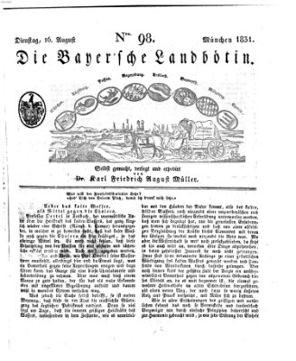 Bayerische Landbötin Dienstag 16. August 1831