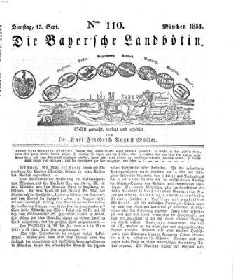 Bayerische Landbötin Dienstag 13. September 1831