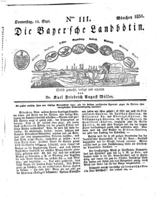 Bayerische Landbötin Donnerstag 15. September 1831