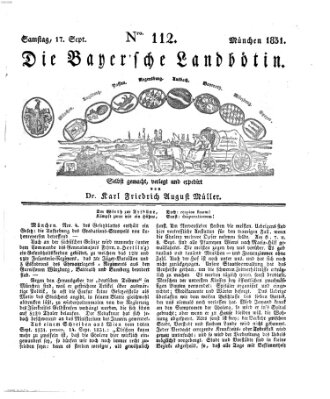 Bayerische Landbötin Samstag 17. September 1831