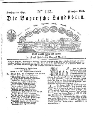 Bayerische Landbötin Dienstag 20. September 1831