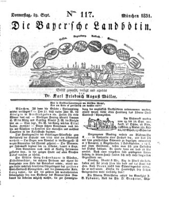 Bayerische Landbötin Donnerstag 29. September 1831