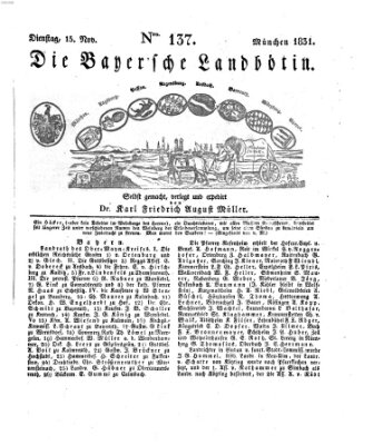 Bayerische Landbötin Dienstag 15. November 1831