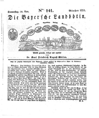 Bayerische Landbötin Donnerstag 24. November 1831