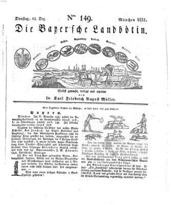 Bayerische Landbötin Dienstag 13. Dezember 1831