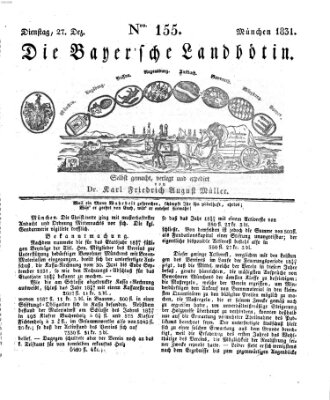 Bayerische Landbötin Dienstag 27. Dezember 1831