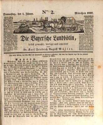 Bayerische Landbötin Donnerstag 5. Januar 1832