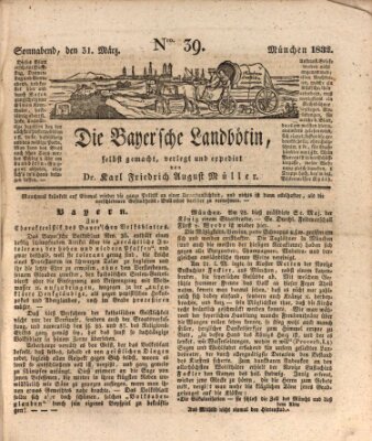 Bayerische Landbötin Samstag 31. März 1832